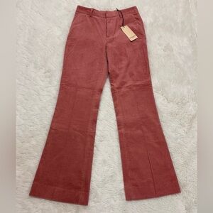 Scotch & Soda Women's Flare Corduroy Pants in Coral